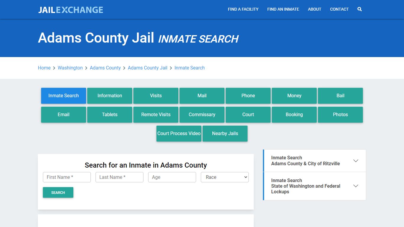 Adams County Jail, WA Inmate Search: Roster & Mugshots